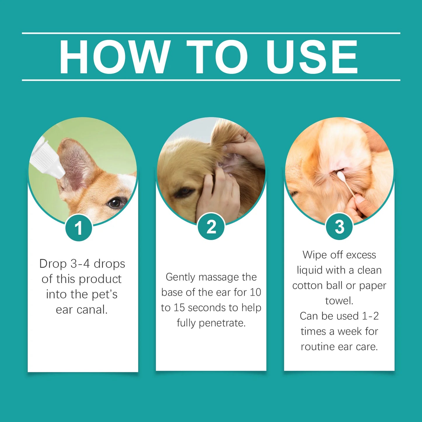 Yegbong Pet Ear Cleaner Drops – 30ml for Dogs & Cats