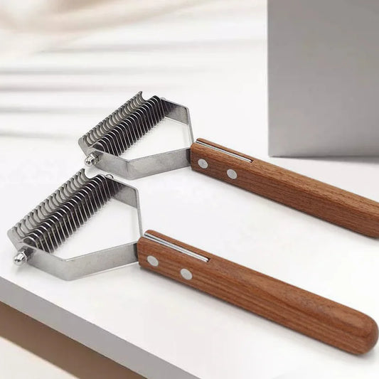 Pet Anti-Knotting Comb – Massage Hair Removal with Wooden Handle