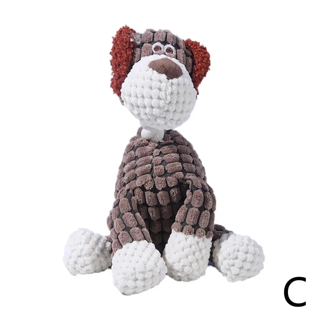 Corduroy Dog Molar Toy – Squeaky Plush Chew for Large Dogs
