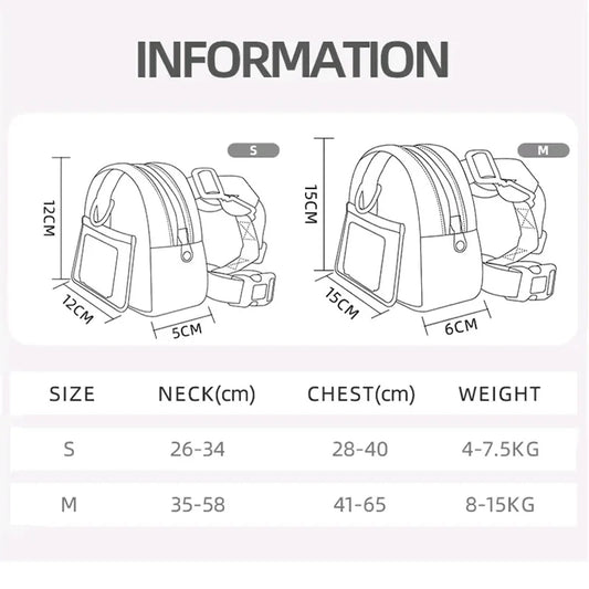 Dog Harness & Leash with Snack Backpack – Adjustable Pet Travel Set