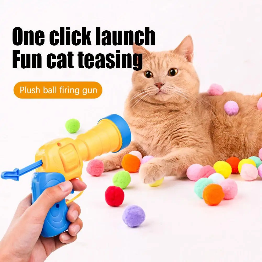 Interactive Cat Toy Launcher – Plush Ball Shooting Game