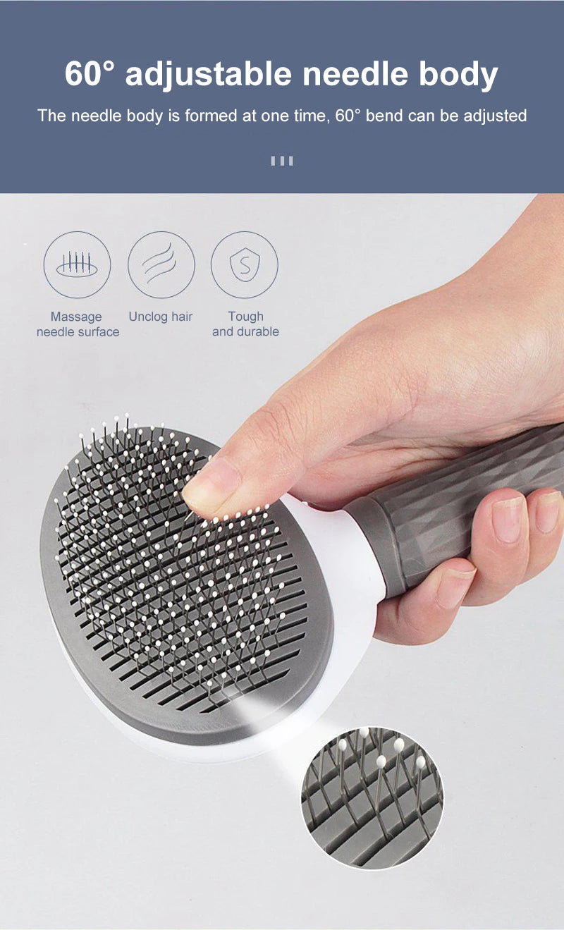 Pet Hair Remover Brush – Grooming Comb for Dogs & Cats with Long Hair