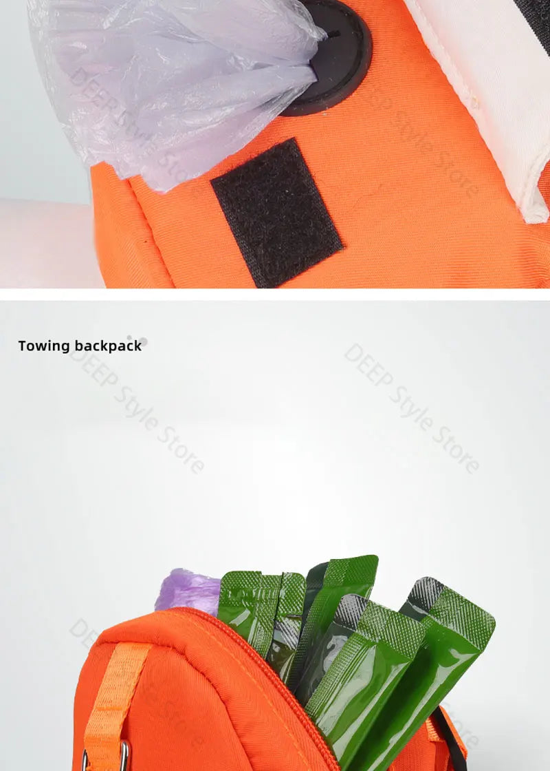 Dog Harness & Leash with Snack Backpack – Adjustable Pet Travel Set