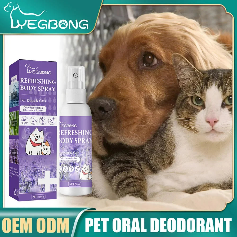 Lavender Oil Dog Deodorizer Spray – Long-Lasting Odor Remover for Cats & Dogs