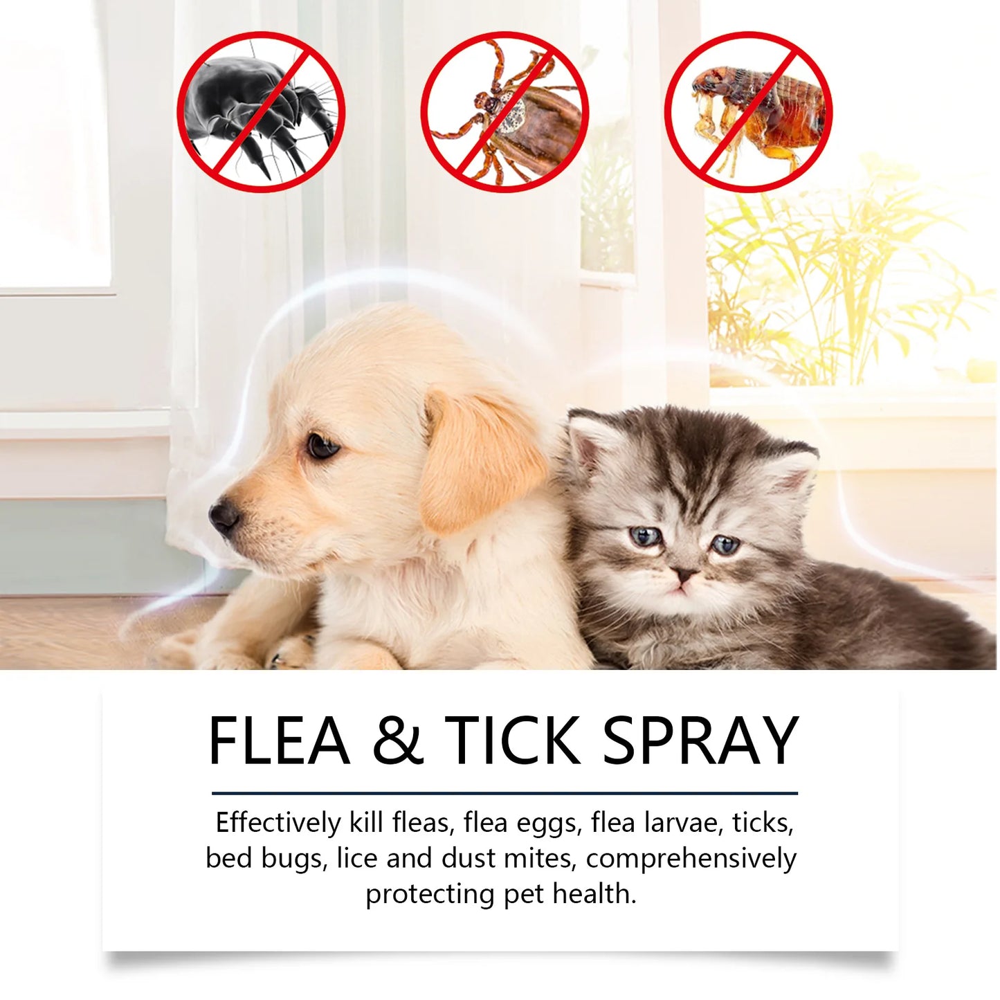 Mite & Flea Removal Spray – Anti-Lice & Tick Relief for Cats & Dogs