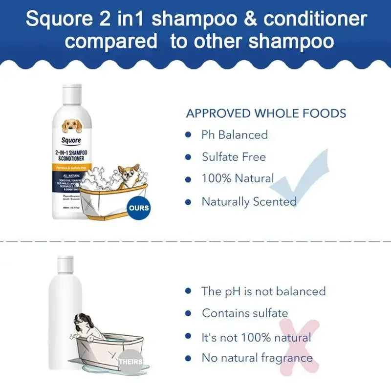 2-in-1 Puppy Shampoo & Conditioner – PH-Balanced Moisturizing Dog Shampoo