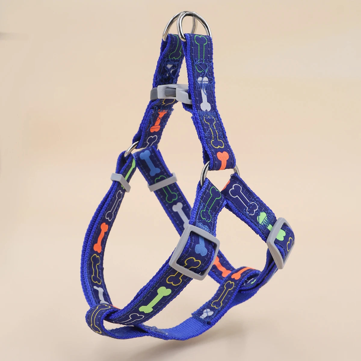 Colorful Bone Tripod Dog Harness – Indoor & Outdoor Use