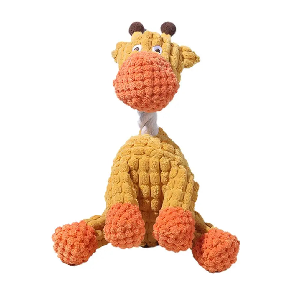 Corduroy Dog Molar Toy – Squeaky Plush Chew for Large Dogs