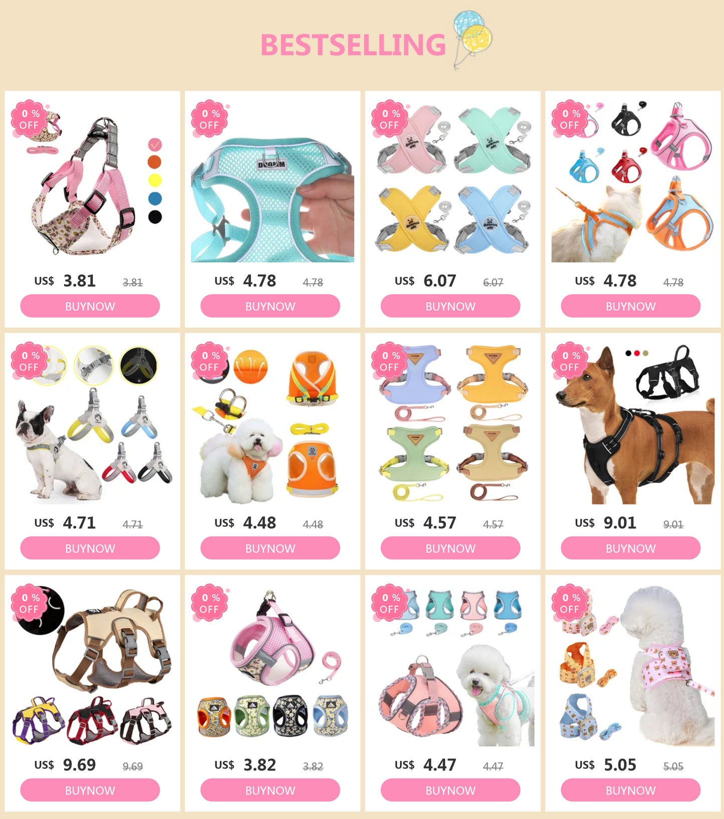 Puppy Harness & Leash Set – Breathable Vest for Small & Medium Pets