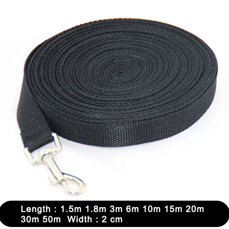 Solid Nylon Dog Leash – Long Lead for Large Dogs & Training