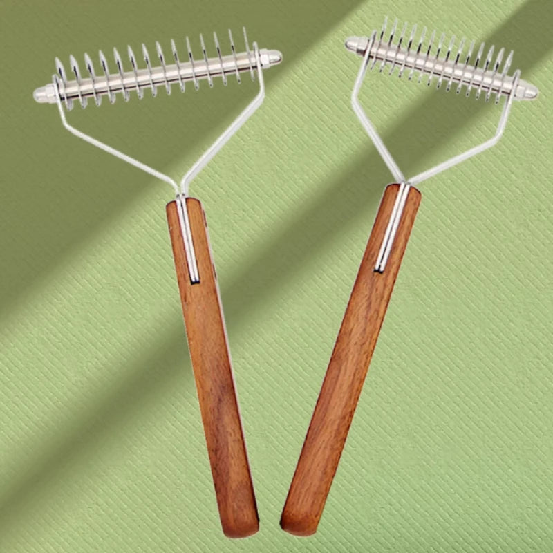 Pet Anti-Knotting Comb – Massage Hair Removal with Wooden Handle