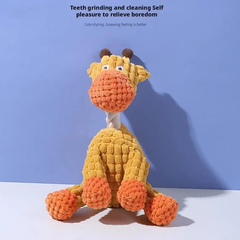 Corduroy Dog Molar Toy – Squeaky Plush Chew for Large Dogs