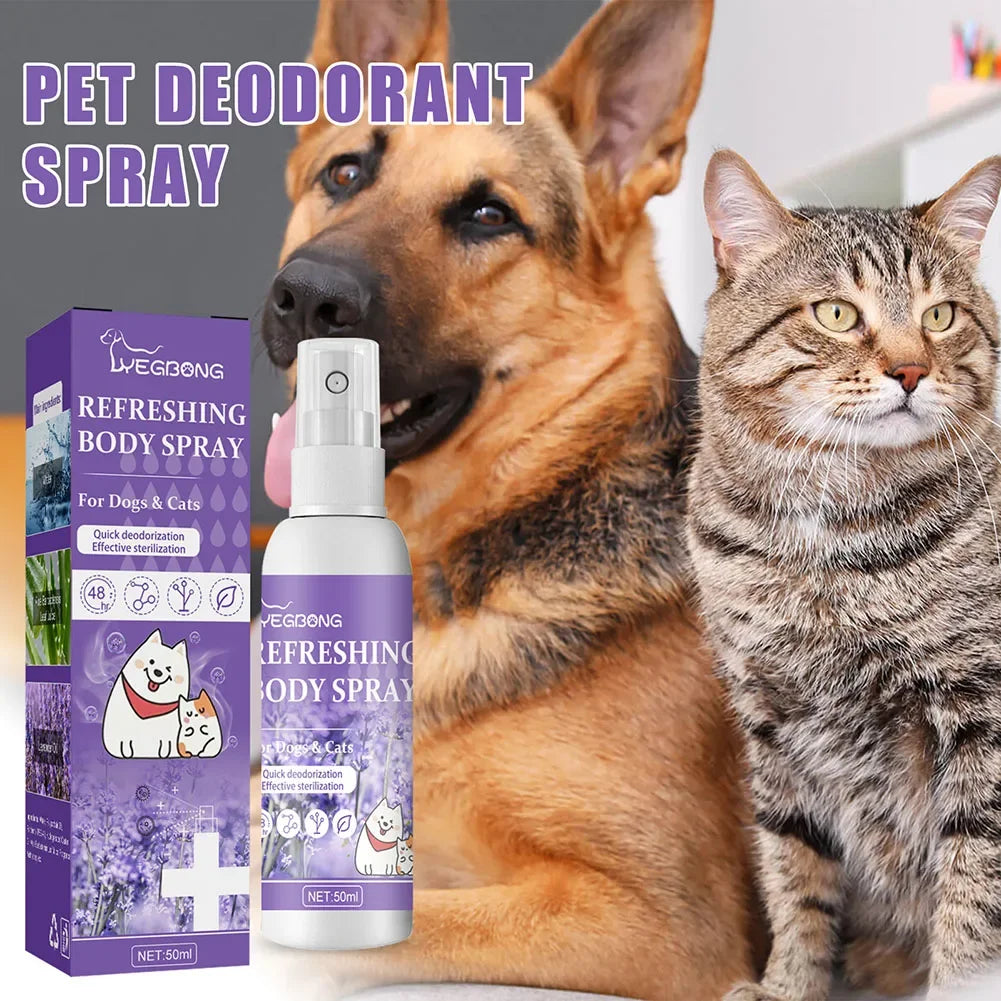 Lavender Oil Dog Deodorizer Spray – Long-Lasting Odor Remover for Cats & Dogs