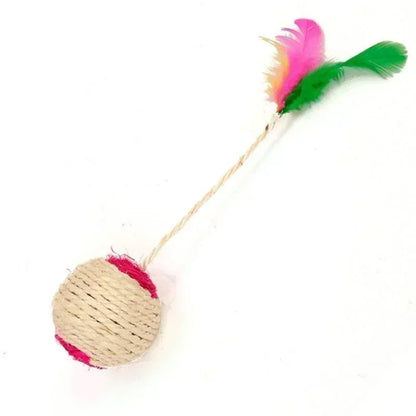 Scratching Ball with Feather – Interactive Cat Toy