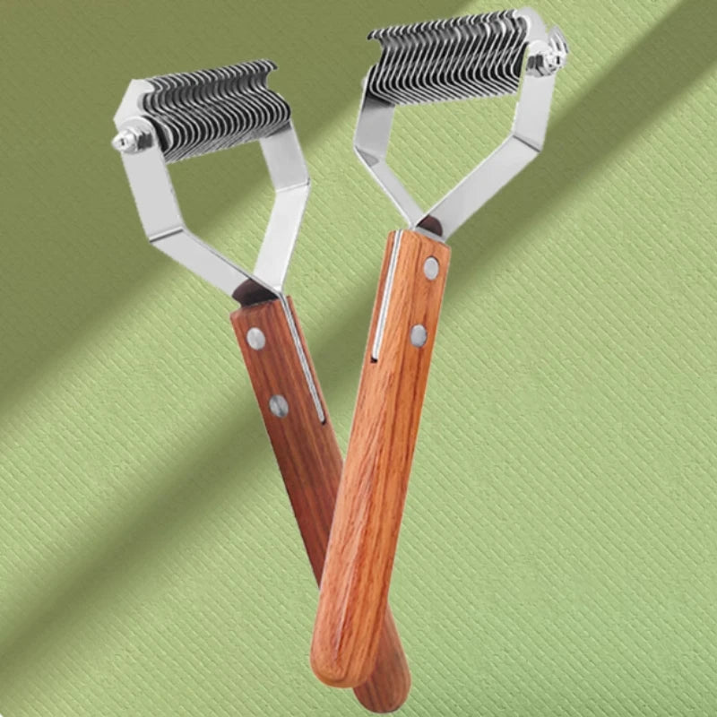 Pet Anti-Knotting Comb – Massage Hair Removal with Wooden Handle