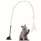 Interactive Cat Feather Wand with Bell & Suction Cup