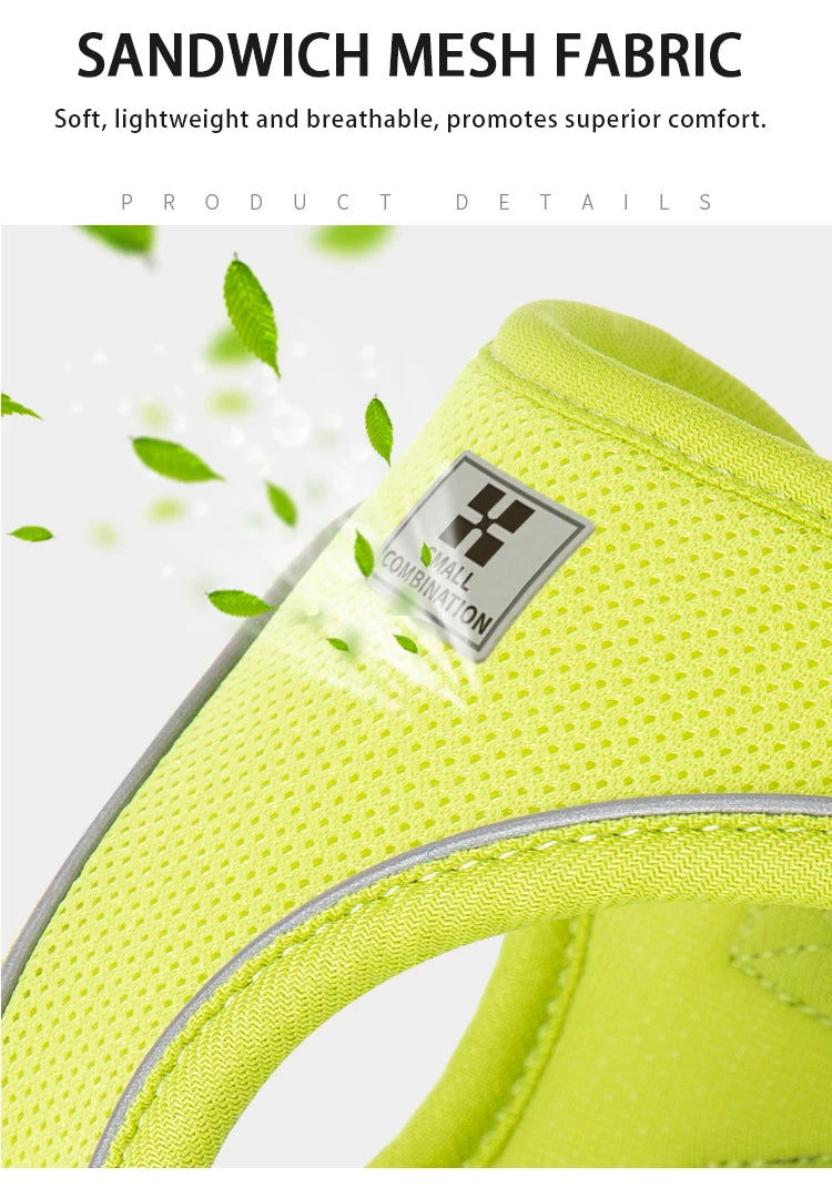 Adjustable Reflective Dog & Cat Harness Leash Set – Small & Medium Pets