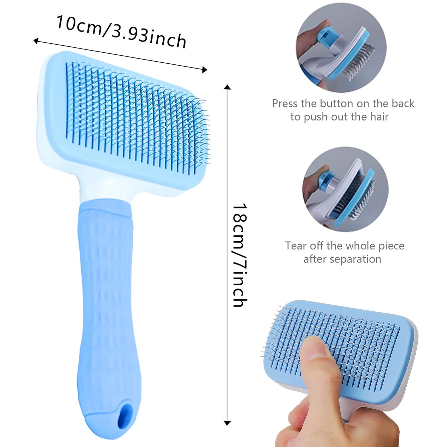 Pet Hair Remover Brush – Grooming Comb for Dogs & Cats with Long Hair