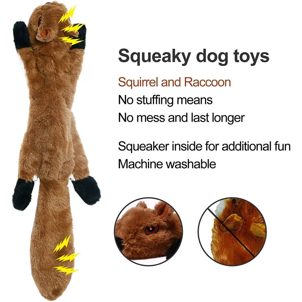 Stuffing-Free Plush Dog Toy – Durable Squeaky Chew Toy
