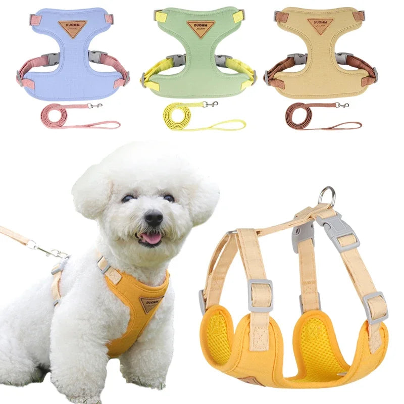 Puppy Harness & Leash Set – Breathable Vest for Small & Medium Pets