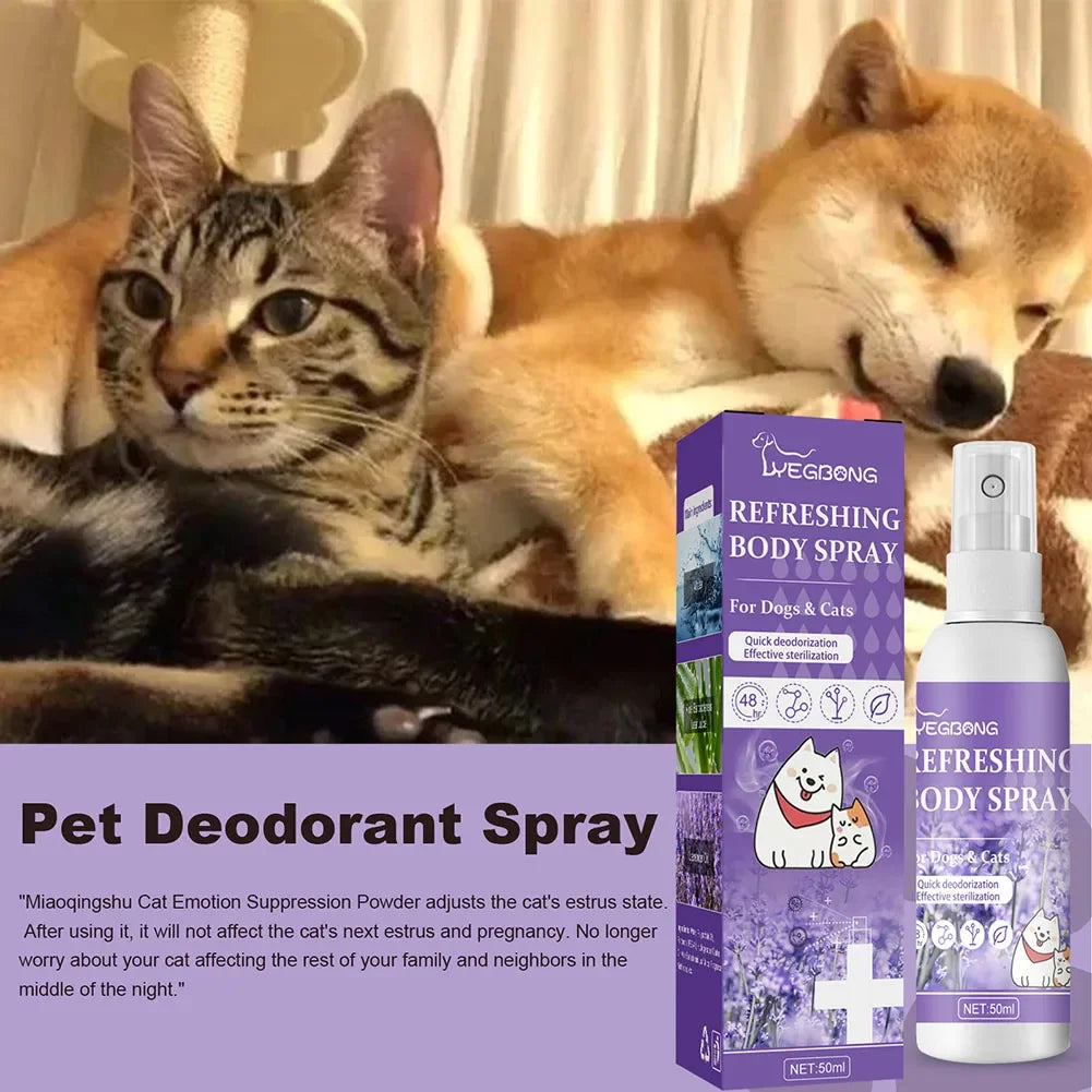 Lavender Oil Dog Deodorizer Spray – Long-Lasting Odor Remover for Cats & Dogs