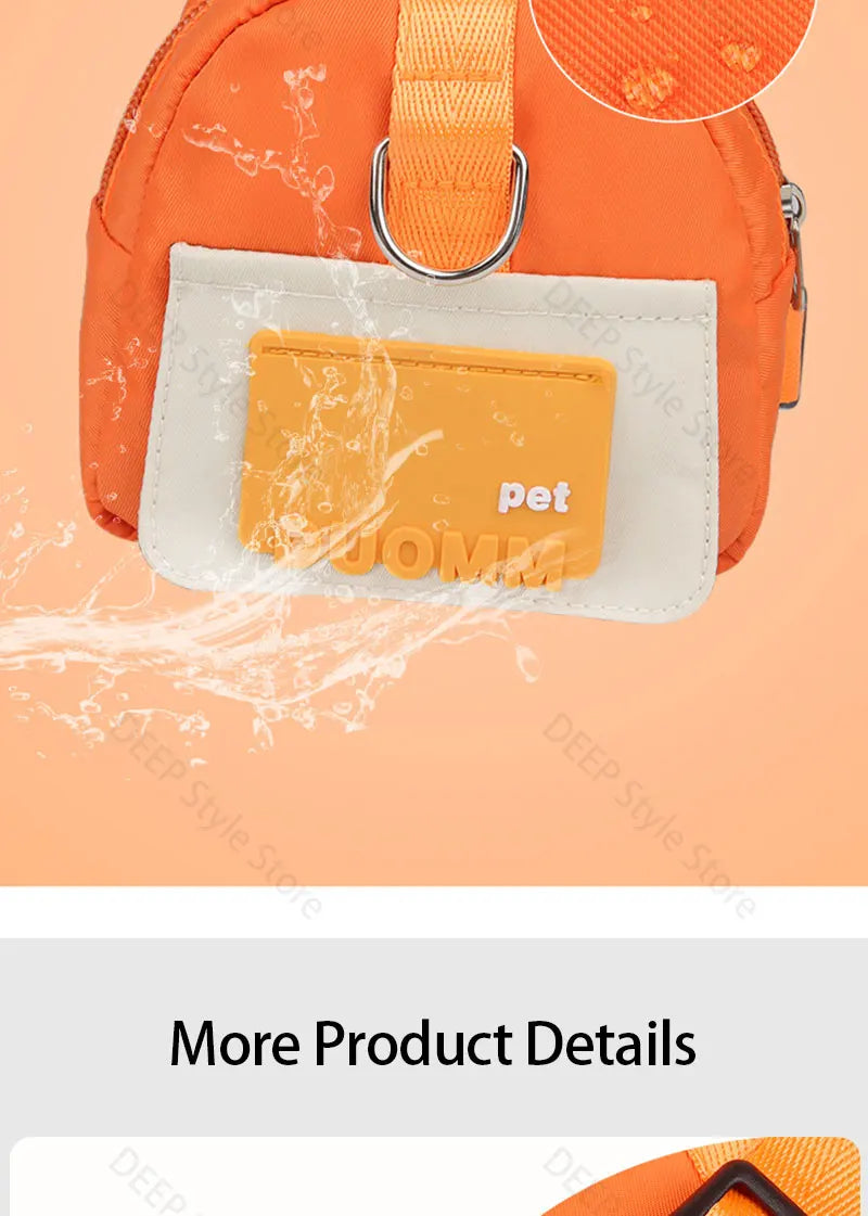 Dog Harness & Leash with Snack Backpack – Adjustable Pet Travel Set