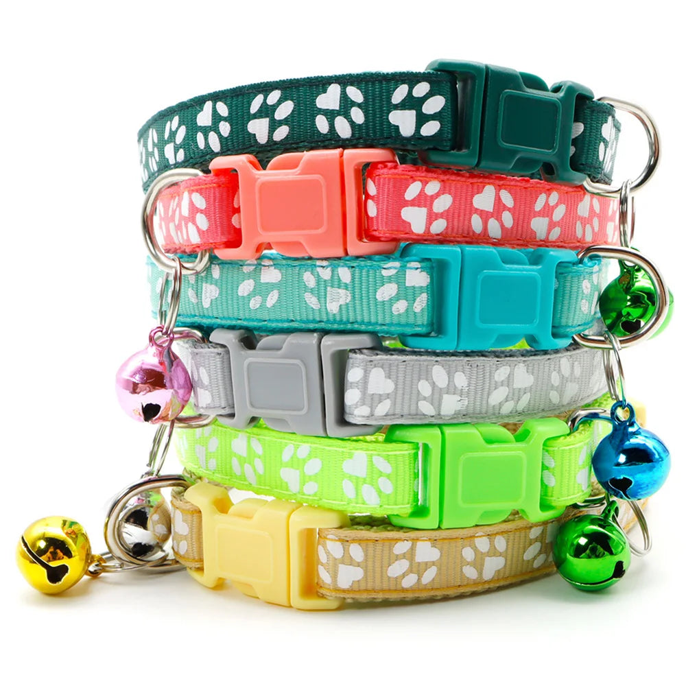 12-Pcs Anti-Lost Pet Collars – Mix Color Buckle Collars with Bell