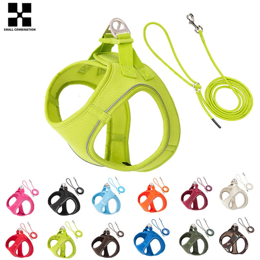 Adjustable Reflective Dog & Cat Harness Leash Set – Small & Medium Pets