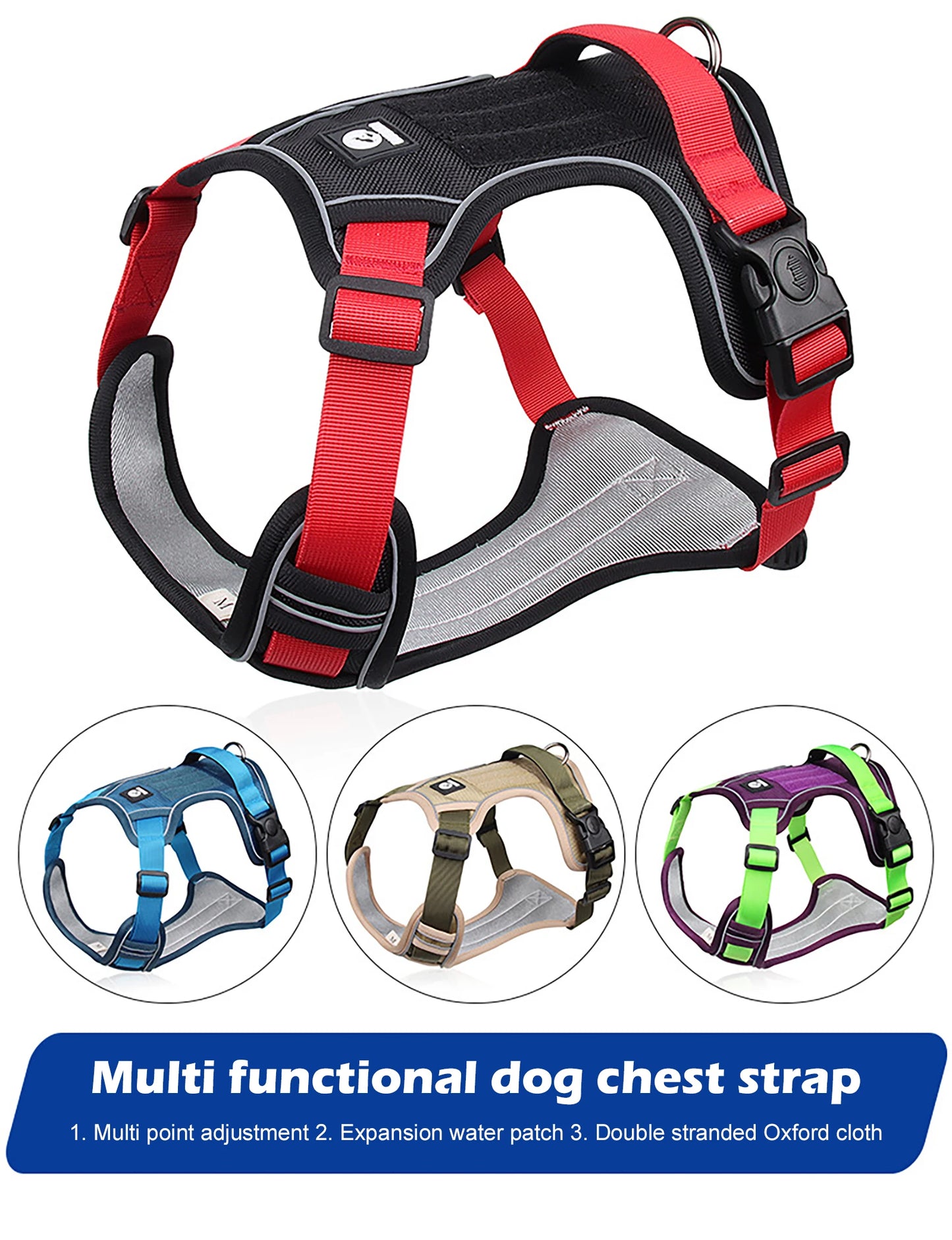 Reflective Tactical Dog Harness – Waterproof Vest for Medium & Large Dogs
