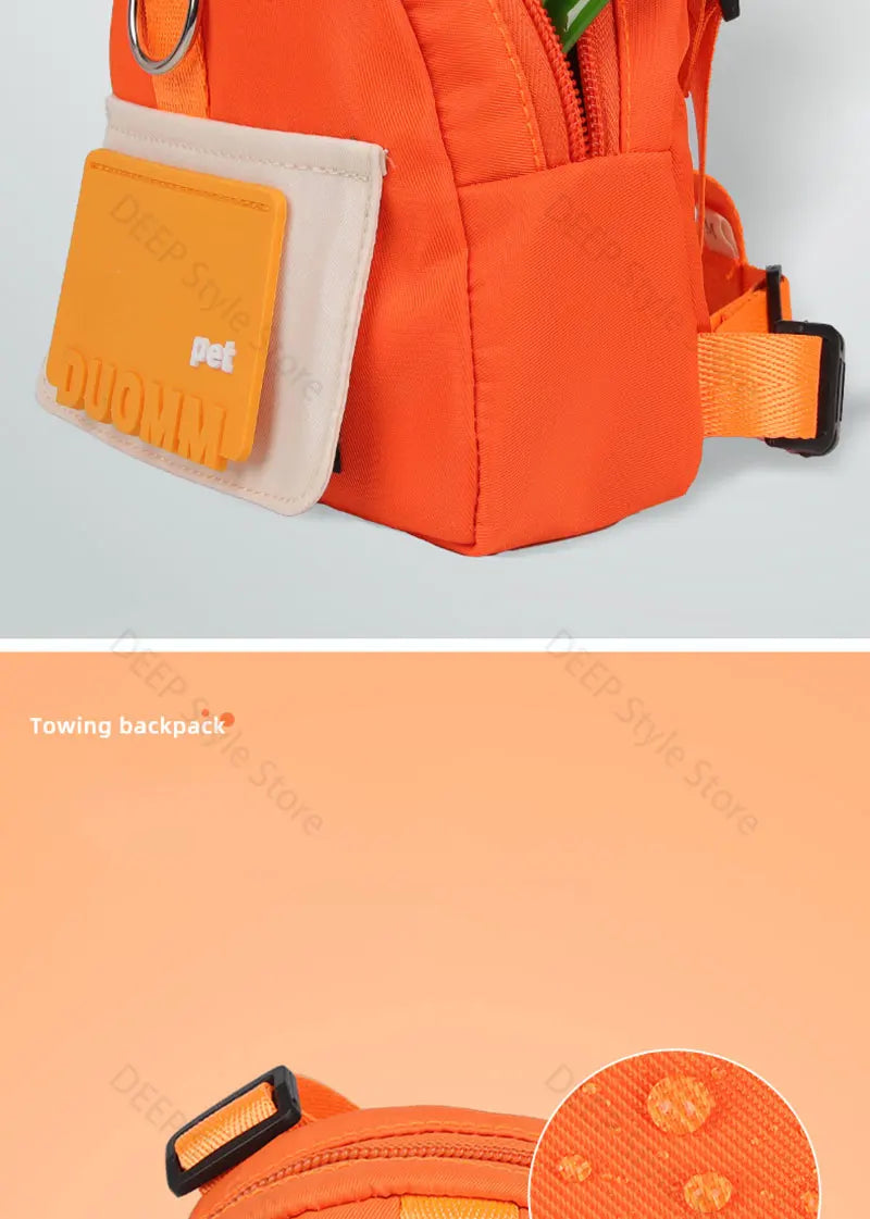 Dog Harness & Leash with Snack Backpack – Adjustable Pet Travel Set