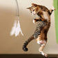 Interactive Cat Feather Wand with Bell & Suction Cup