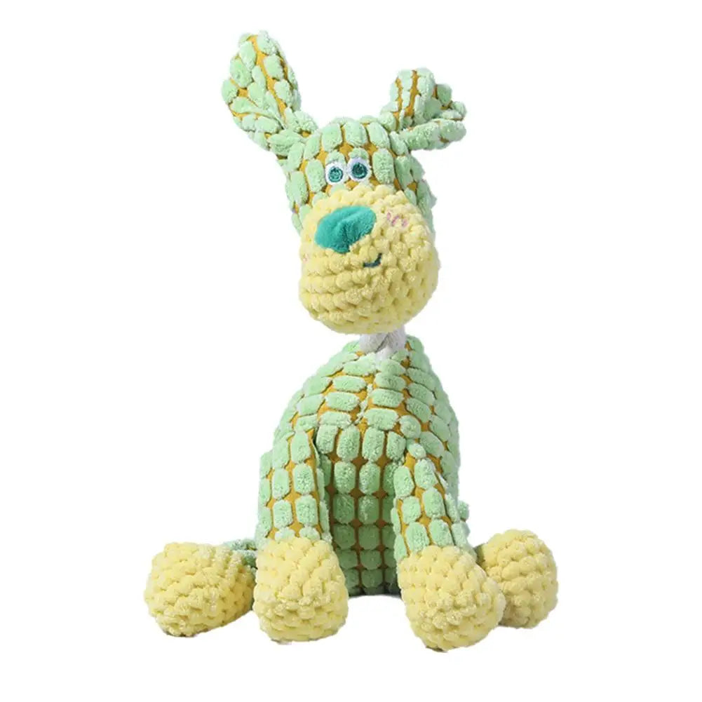 Corduroy Dog Molar Toy – Squeaky Plush Chew for Large Dogs