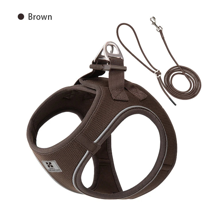 Adjustable Reflective Dog & Cat Harness Leash Set – Small & Medium Pets