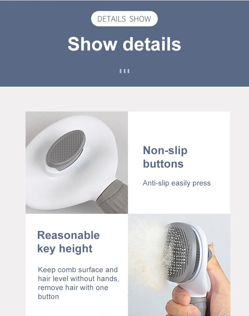 Pet Hair Remover Brush – Grooming Comb for Dogs & Cats with Long Hair