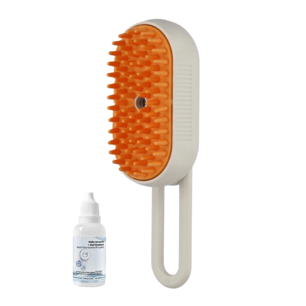 3-in-1 Electric Pet Steam Brush – USB Rechargeable Cat & Dog Grooming Comb