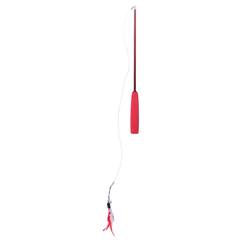 Telescopic Cat Teaser Wand – 3-Section Interactive Stick Toy