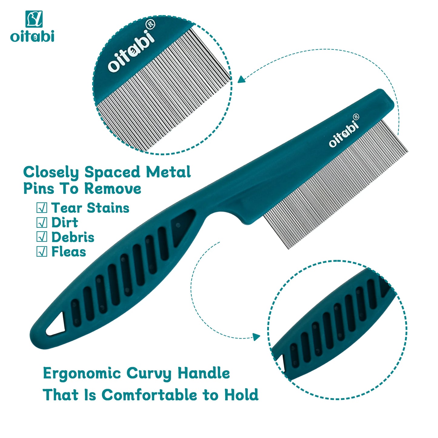 Oitabi Flea & Lice Comb – Pet Grooming & Dematting Tool
