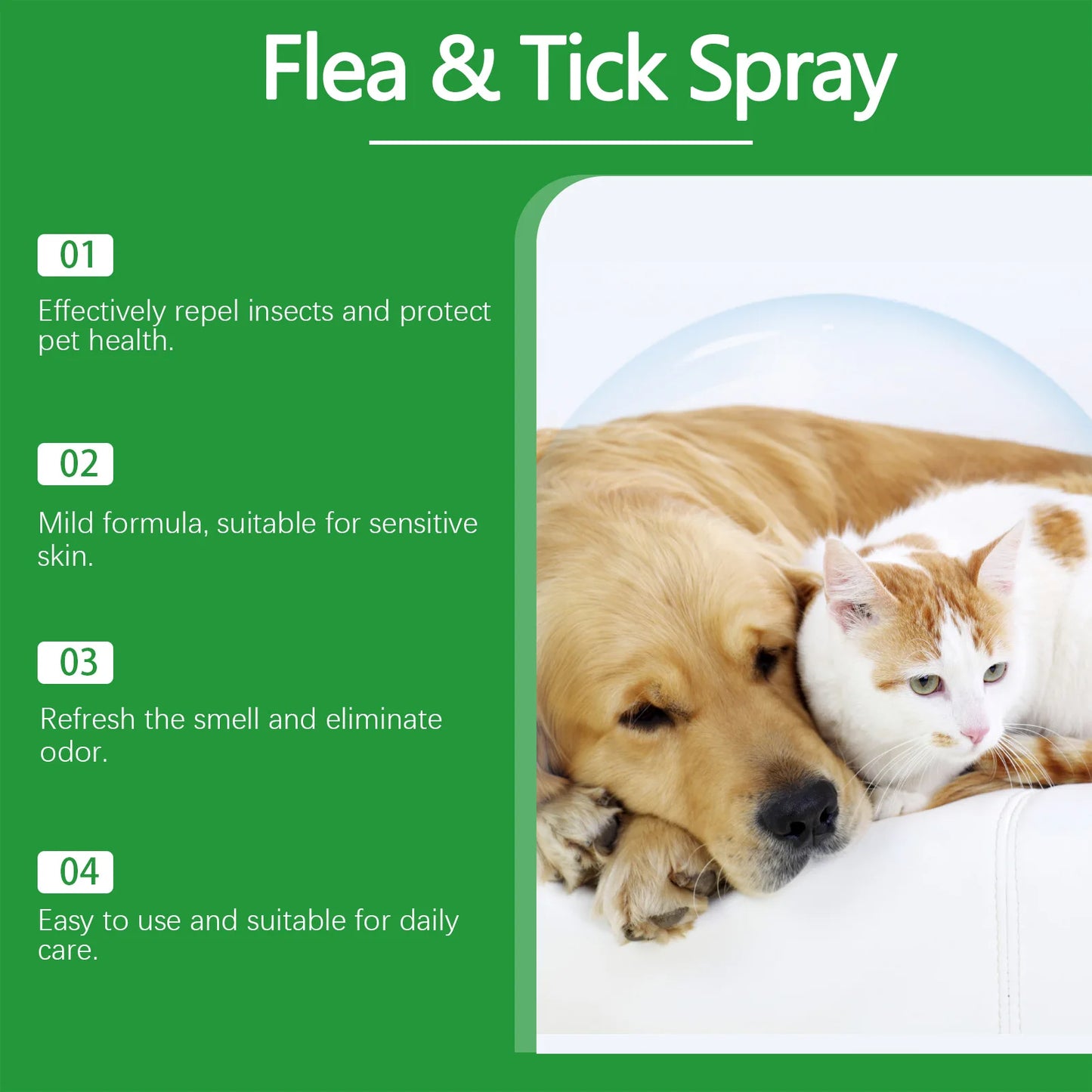 Mite & Flea Removal Spray – Anti-Lice & Tick Relief for Cats & Dogs
