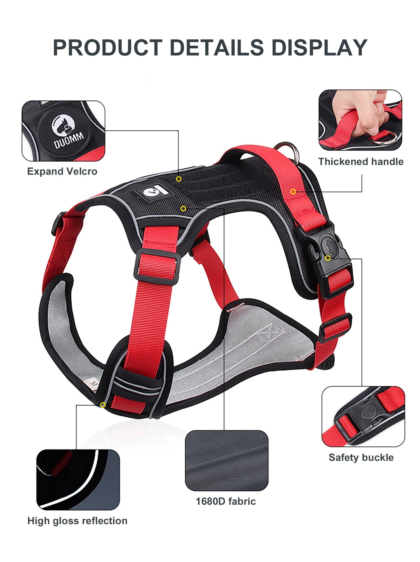 Reflective Tactical Dog Harness – Waterproof Vest for Medium & Large Dogs