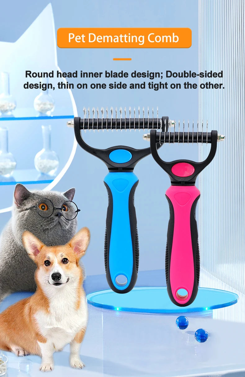 Pet Knot Remover Comb – Stainless Steel Dematting Brush for Dogs & Cats