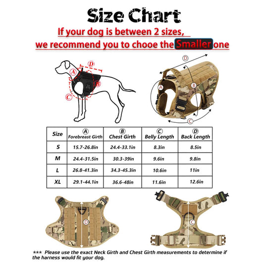 Military Tactical Dog Harness Set – Large Dog Vest with Leash & Accessories