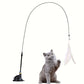 Interactive Cat Feather Wand with Bell & Suction Cup