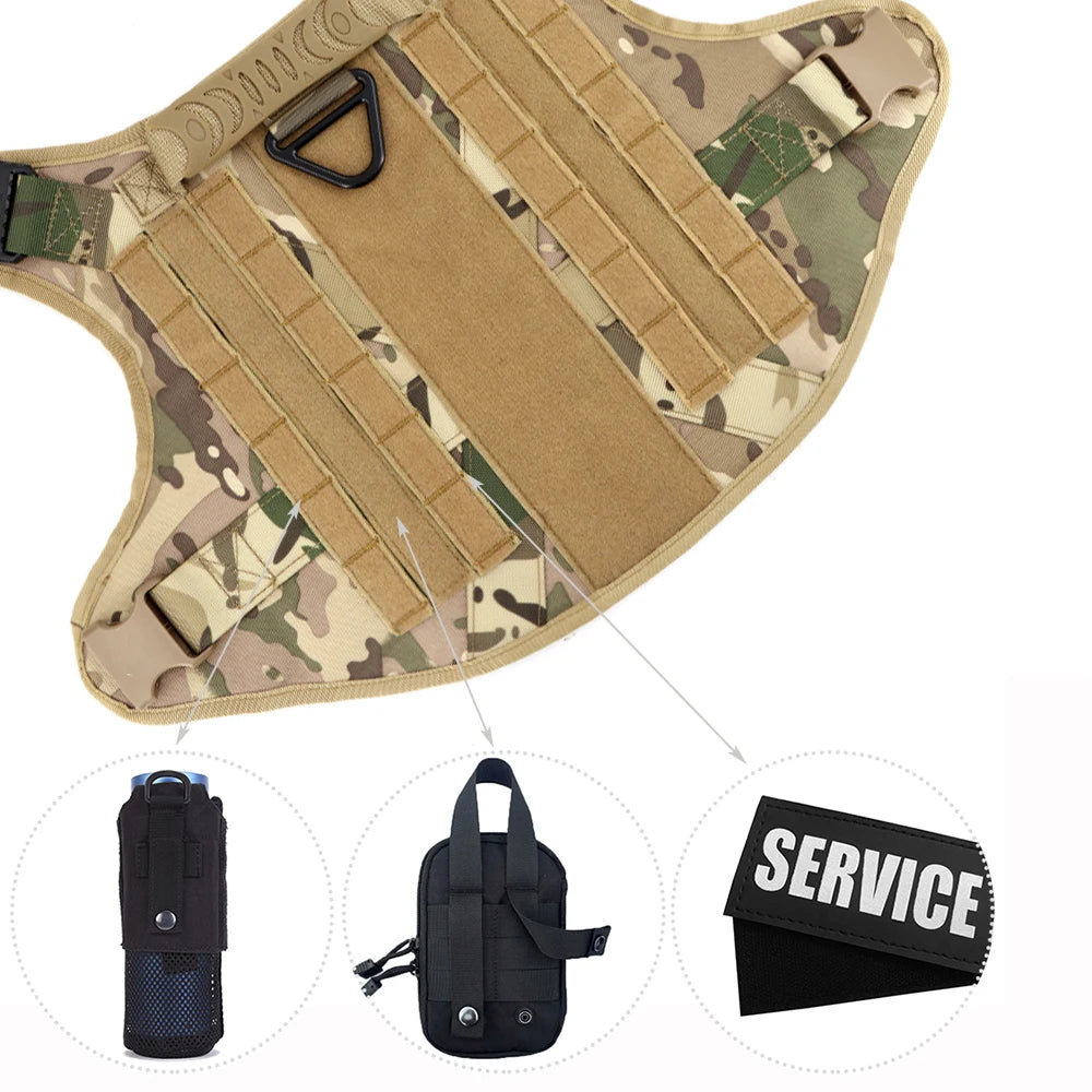 Military Tactical Dog Harness Set – Large Dog Vest with Leash & Accessories