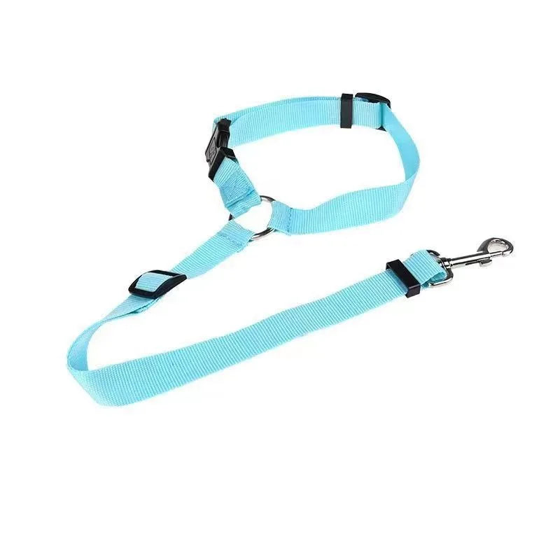 2-in-1 Pet Car Seat Belt & Leash – Adjustable Safety Harness