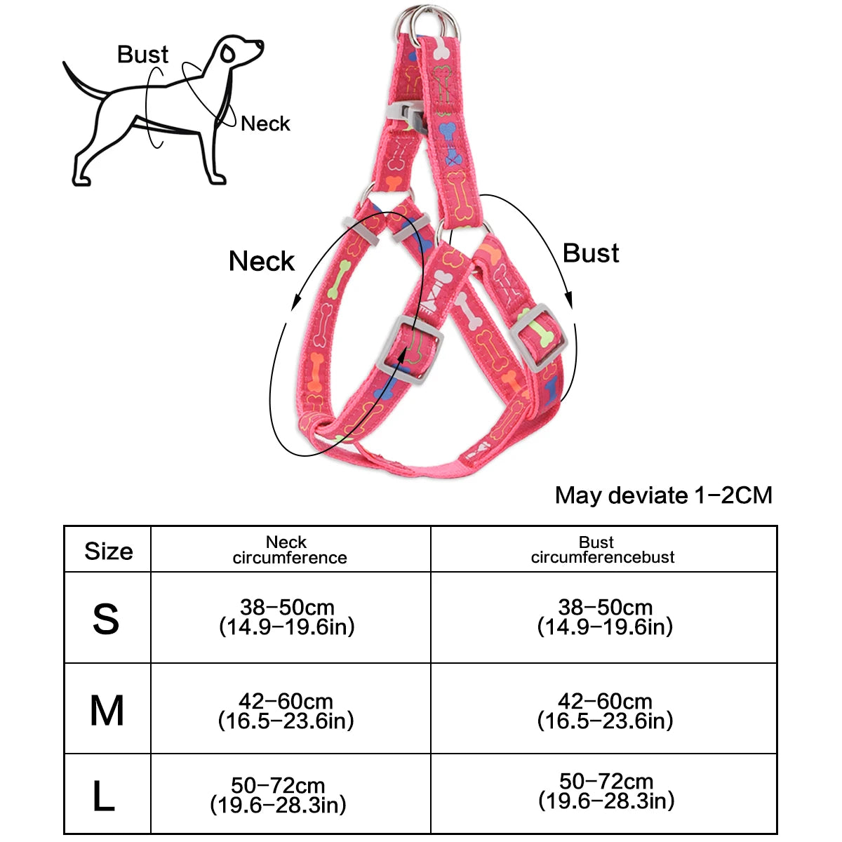 Colorful Bone Tripod Dog Harness – Indoor & Outdoor Use