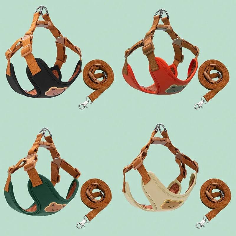 Pet Dog & Cat Harness Leash Set – Breathable Vest for Small & Medium Pets