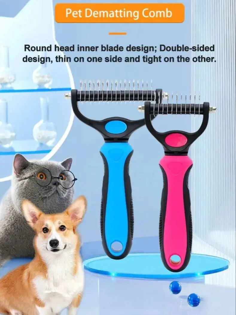 Pet Knot Remover Comb – Stainless Steel Dematting Brush for Dogs & Cats