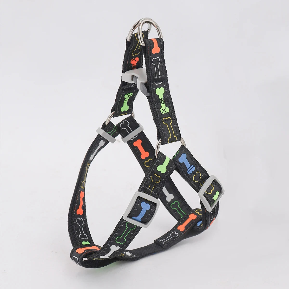 Colorful Bone Tripod Dog Harness – Indoor & Outdoor Use