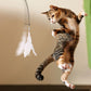 Interactive Cat Feather Wand with Bell & Suction Cup