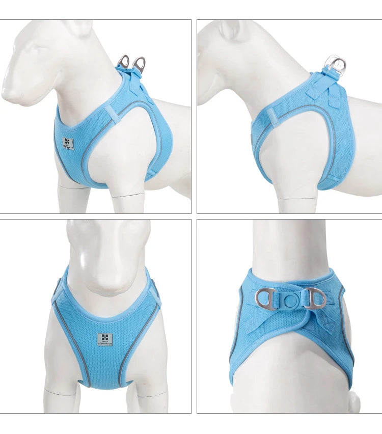Adjustable Reflective Dog & Cat Harness Leash Set – Small & Medium Pets